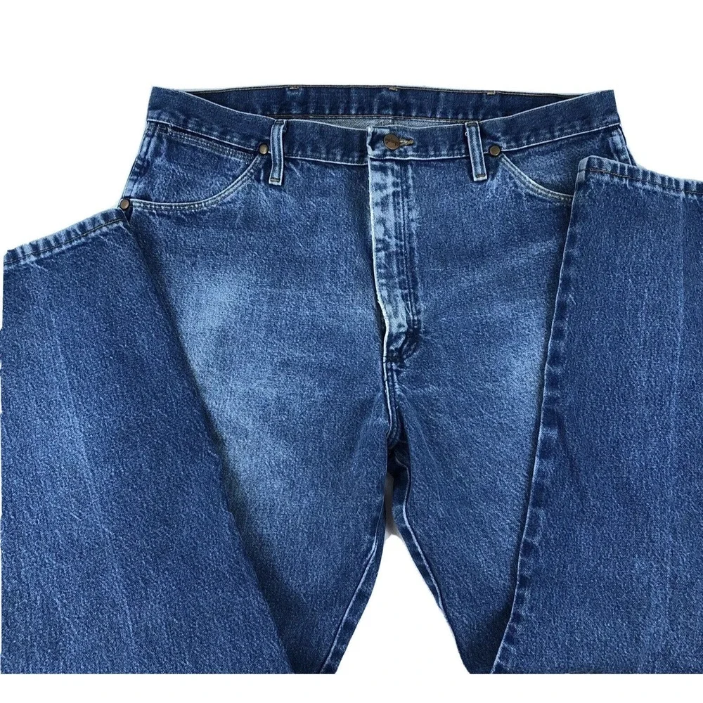 Wrangler 13MWZ Denim Blue Jeans 38x29 Cowboy‎ Jeans Straight Fit Rodeo Cut Style